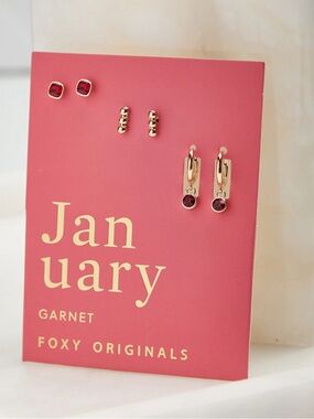 Foxy Originals January Birthstone Earrings Set